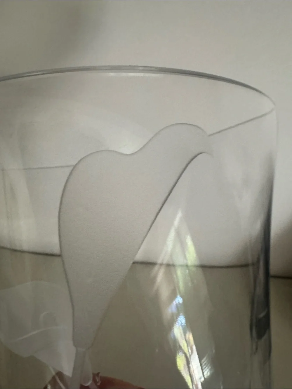 MIKASA Crystal Etched Calla Lily Clear Glass Vase with  Frosted  Leaf Motif